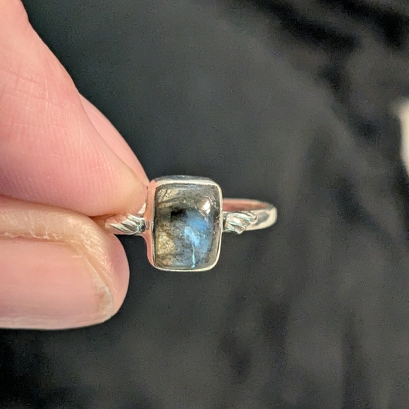 🆕 Solid 925 Sterling Silver Genuine Labradorite Ring Size 9.5 - Picture 6 of 7
